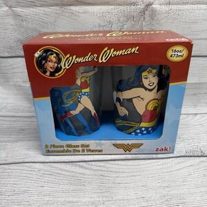 Wonder Woman 2-Piece Glass Set 16oz Zak Designs DC Comics WWNF-B080